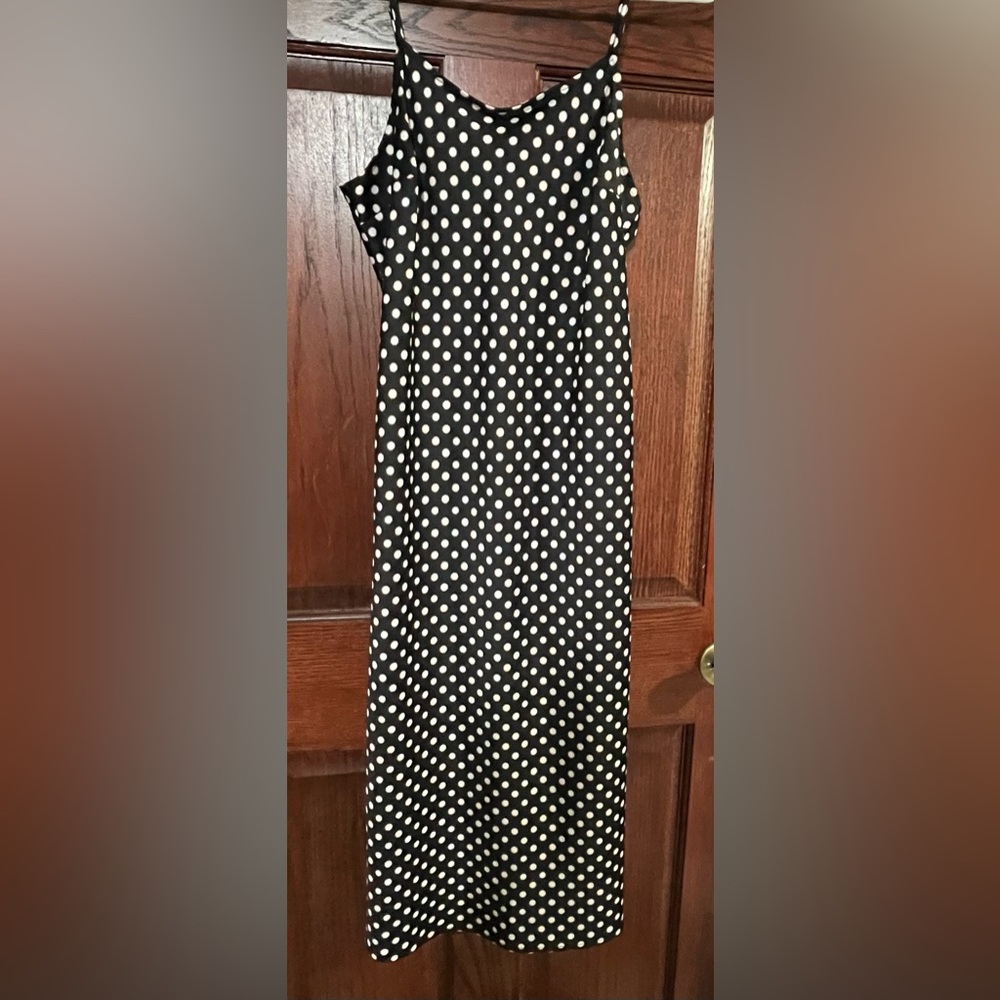 A New Day Black and White Polka Dot Maxi Dress Sz XS